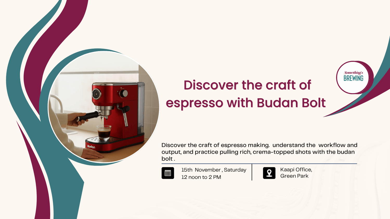 The Art of Espresso with Budan Bolt - Something's Brewing