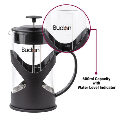 Budan Budan French Press Coffee Maker Glass - 600 ml