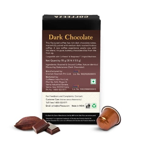 Coffeeza Dark Chocolate Flavoured Aluminium Coffee Capsules Nespresso Compatible