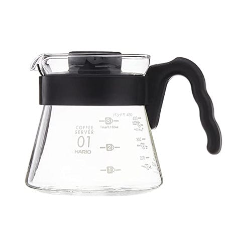 Hario HARIO V60 Glass Coffee Server, 450ml, Black (VCS-01B)