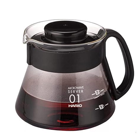 Hario HARIO V60 Glass Coffee Server, 350ml, Black (XVD-36B)