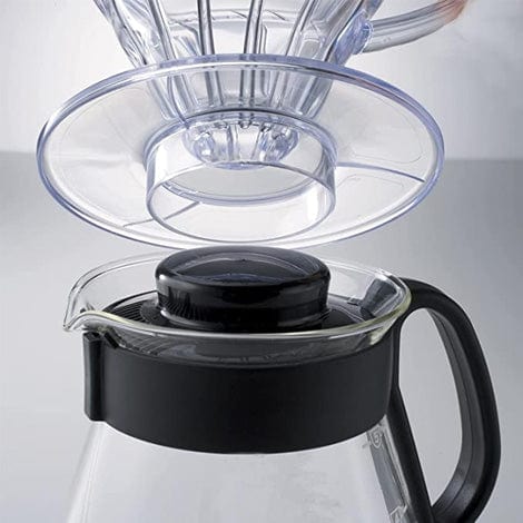 Hario HARIO V60 Glass Coffee Server, 350ml, Black (XVD-36B)