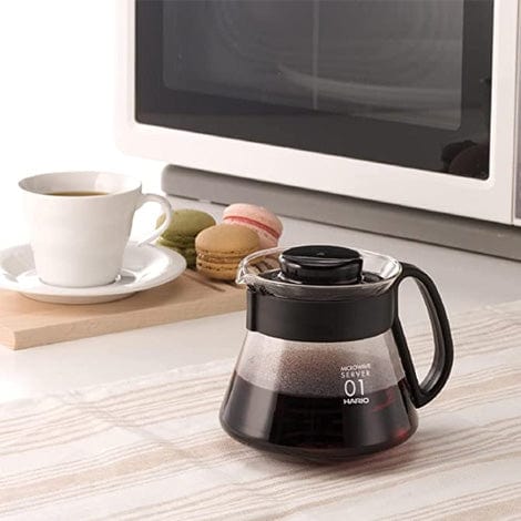 Hario HARIO V60 Glass Coffee Server, 350ml, Black (XVD-36B)