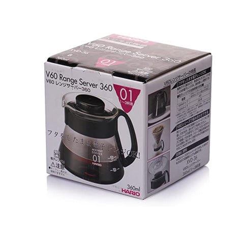 Hario HARIO V60 Glass Coffee Server, 350ml, Black (XVD-36B)