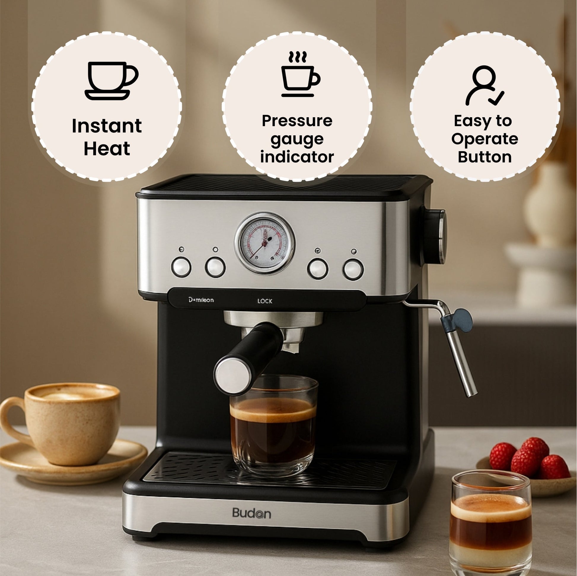 Budan - Classic | Semi - Automatic Coffee Machine - Something's Brewing
