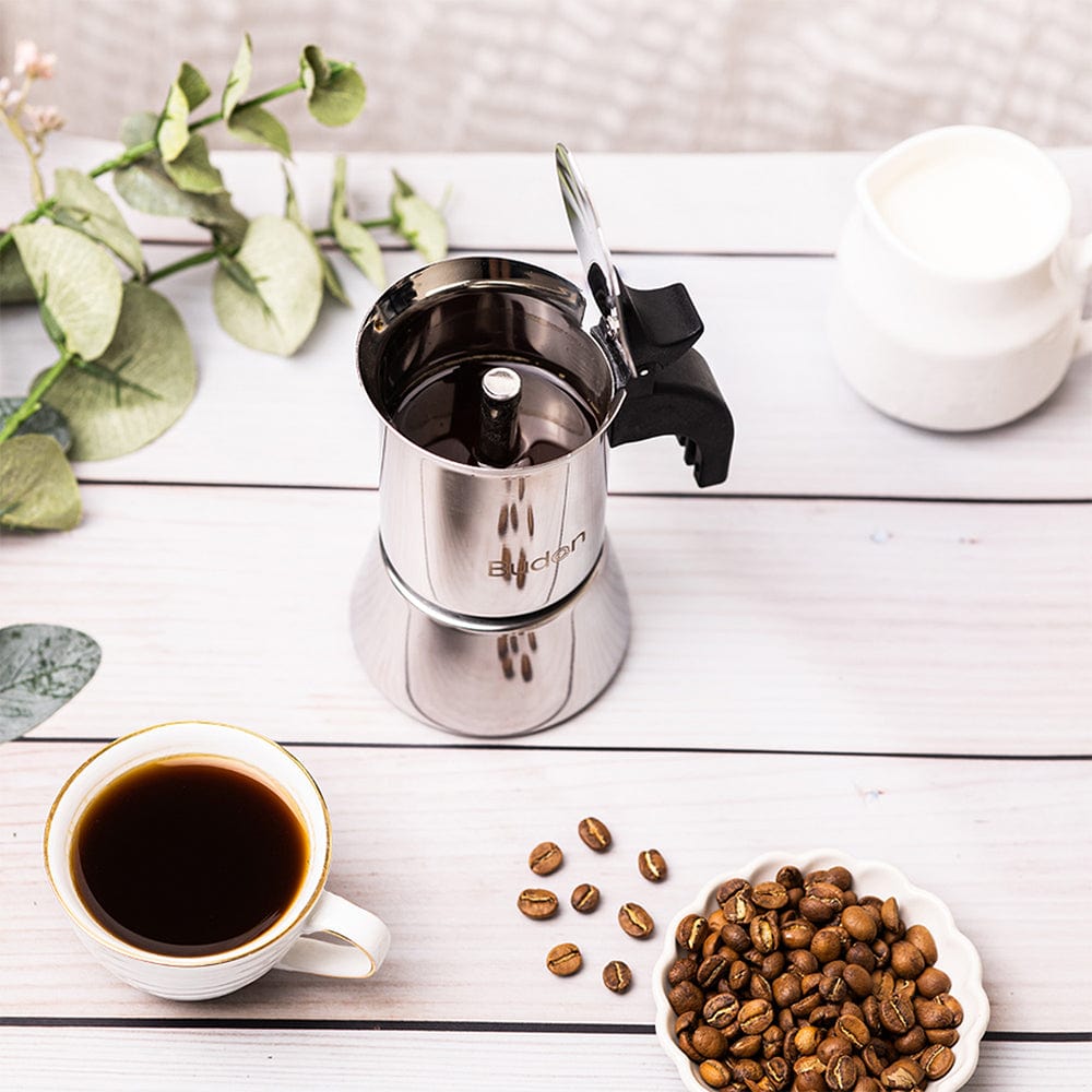 Budan Stainless Steel Moka Pot - Something's Brewing