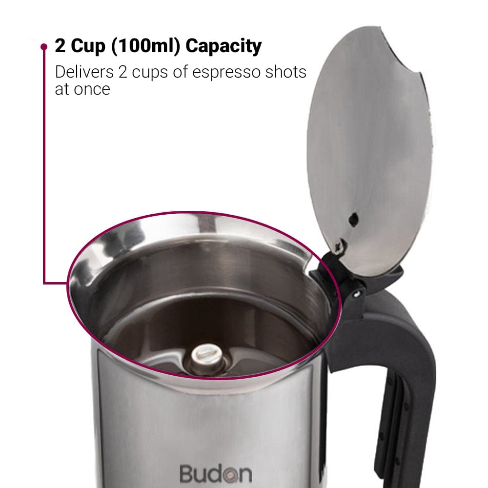 Budan Stainless Steel Moka Pot - Something's Brewing