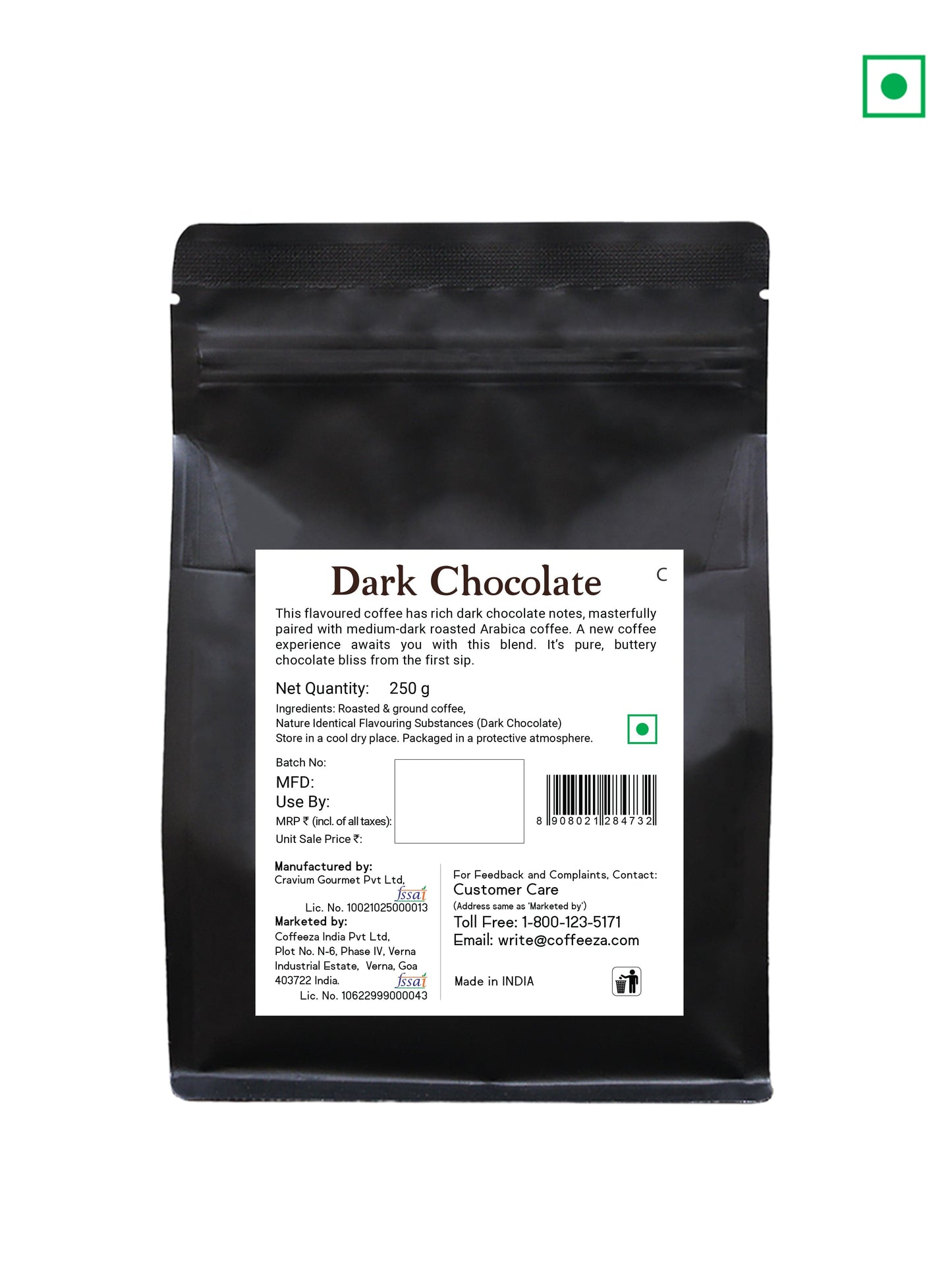 Coffeeza Ground coffee Coffeeza Dark Chocolate Flavoured Ground Coffee (Coarse Grind)