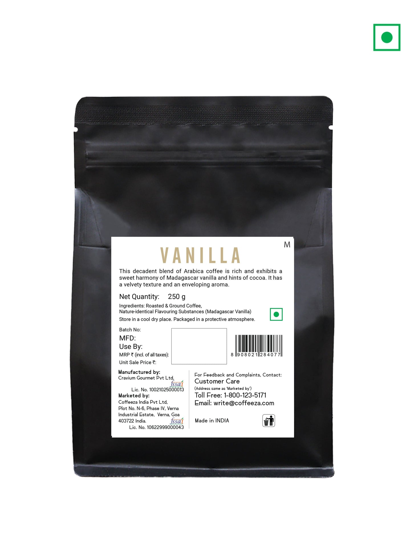 Coffeeza Ground coffee Coffeeza Vanilla Flavoured Ground Coffee (Coarse Grind)