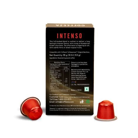 Coffeeza Coffee capsules Coffeeza Intenso Aluminum Coffee Capsules-Nespresso Compatible Coffee Pods