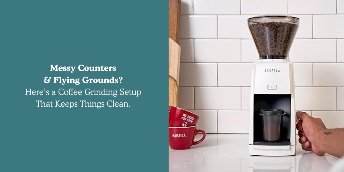 Messy Counters and Flying Grounds? Here's a Coffee Grinding Setup That Keeps Things Clean - Something's Brewing