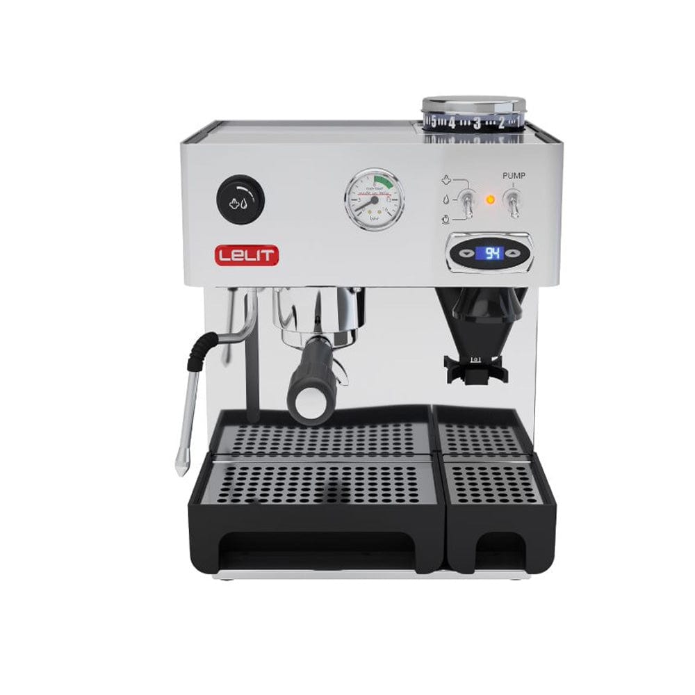 Lelit Home Coffee Machines Lelit Anita with PID Boiler, Coffee Machine with inbuilt Grinder, Silver, 220V , PL042TEMD