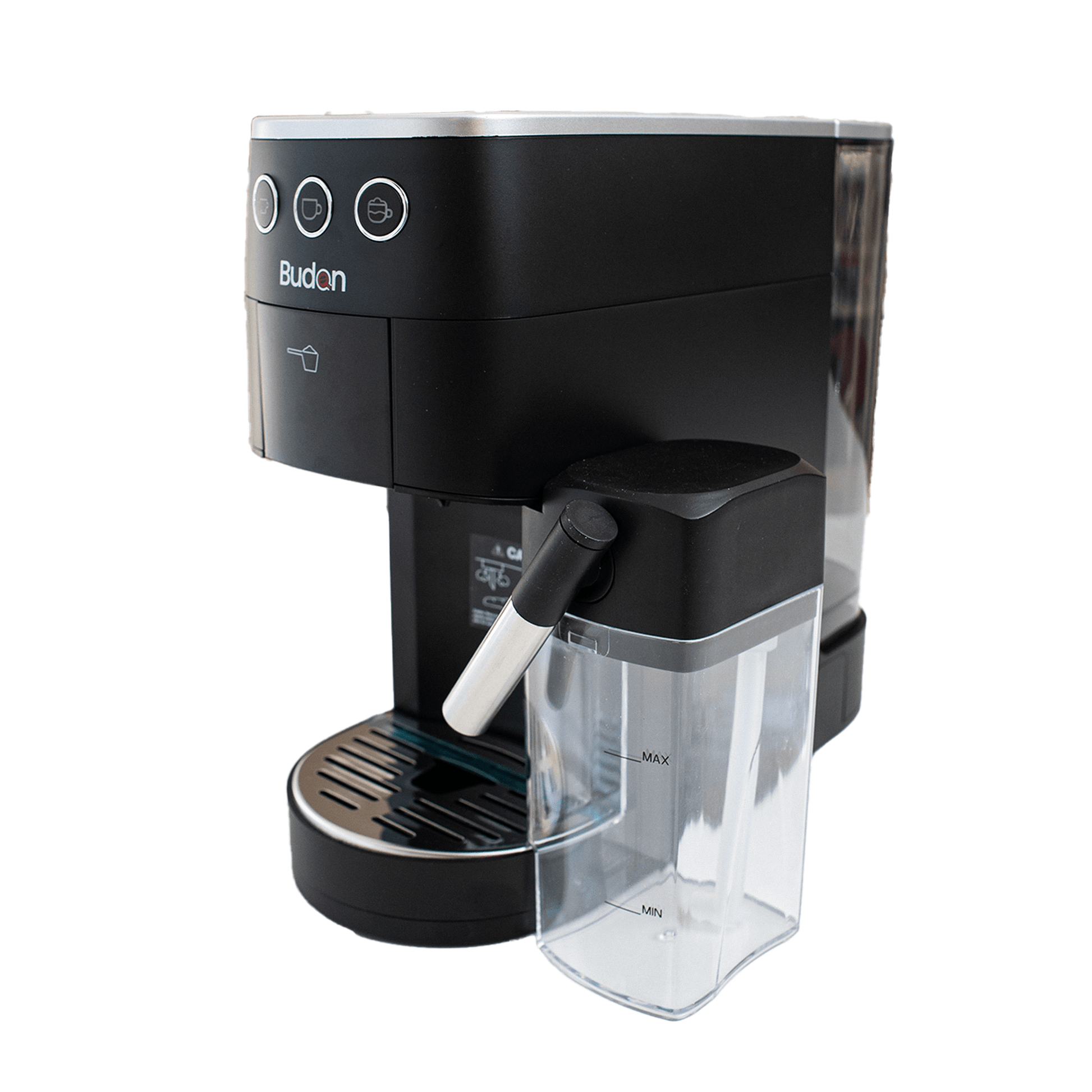 Budan One Touch Espresso Machine Pod Ground Coffee Black