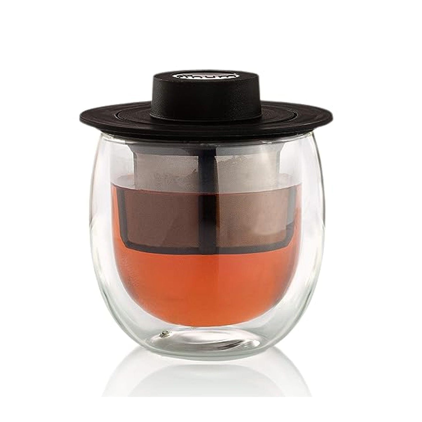 Finum Accessories Finum Double Walled Glass with Reusable Filter and Lid- Perfect Gift for Coffee Lovers