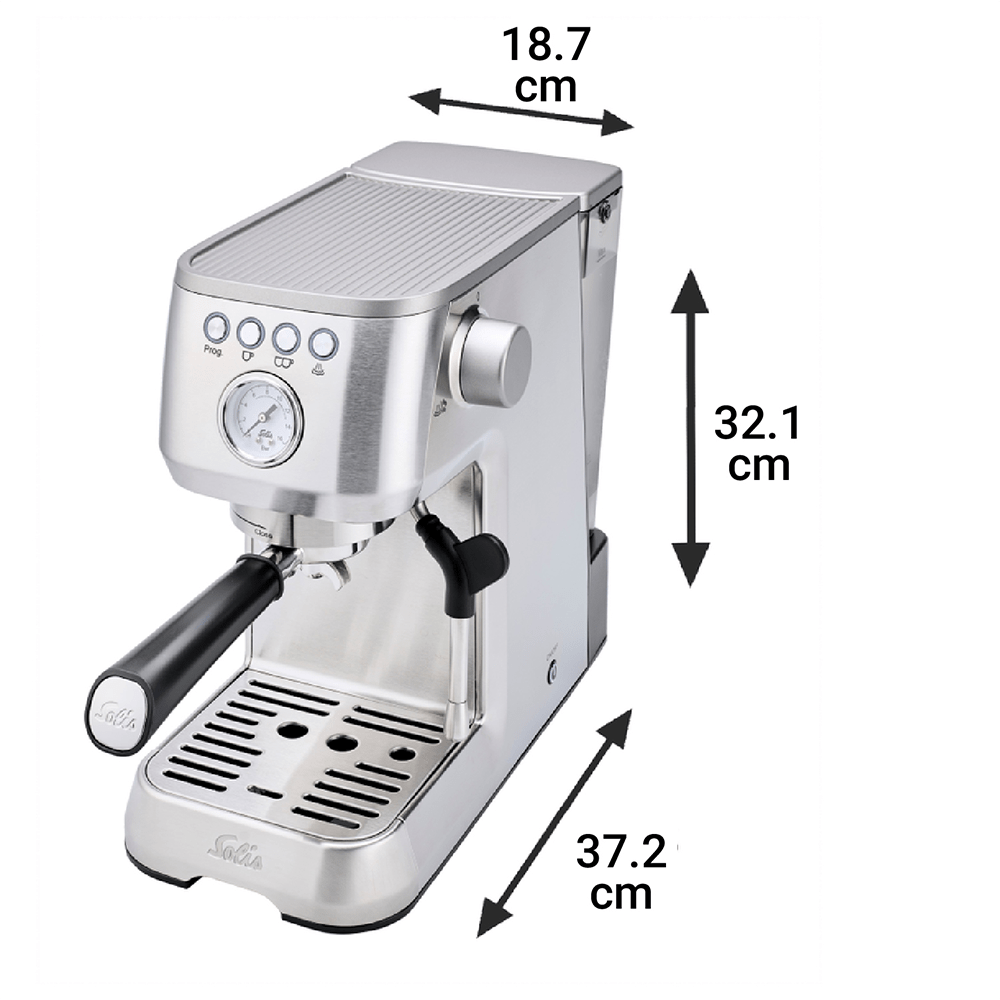 Solis Semi-automatic Coffee Brewers The Solis Perfetta Plus Silver Home Coffee Machine & Espresso Machine