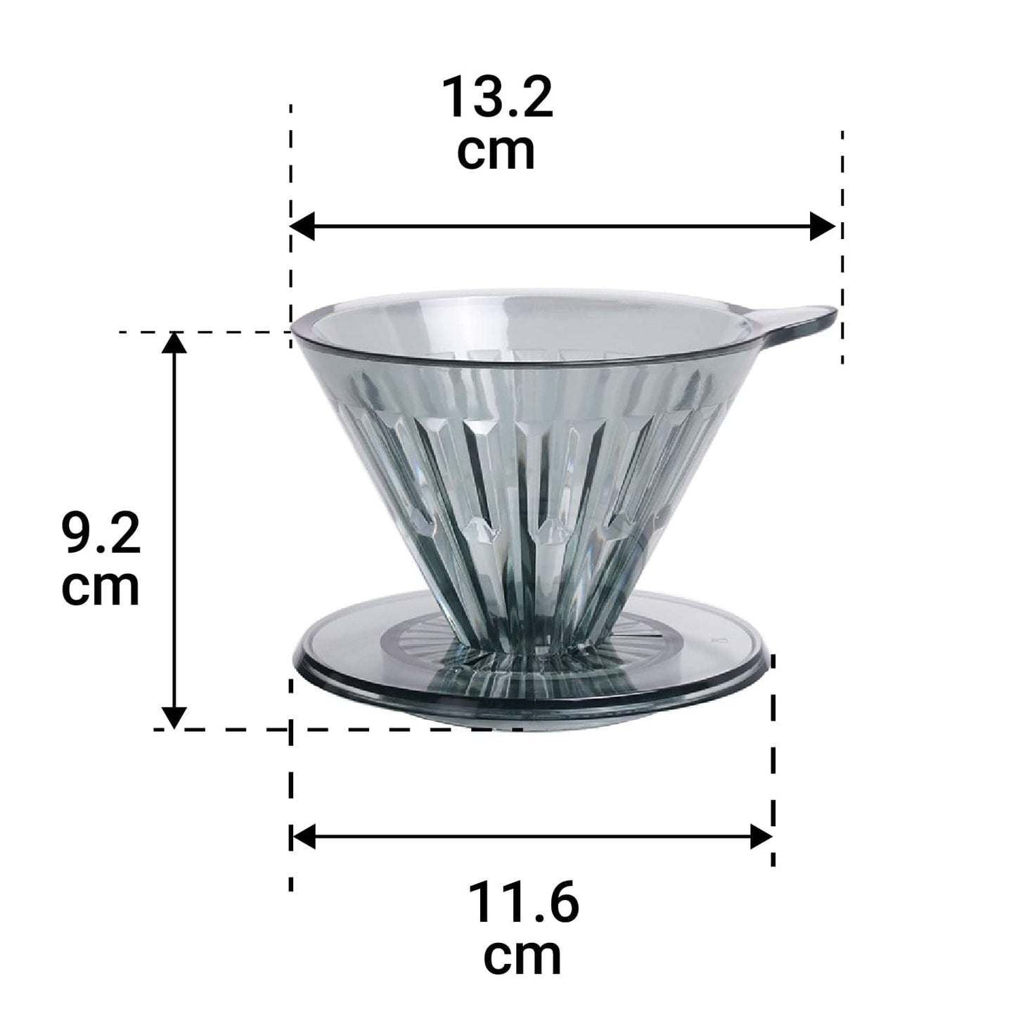 Timemore Coffee Timemore Crystal Eye Dripper 02 PC (Transparent Black 2-4Cups  )