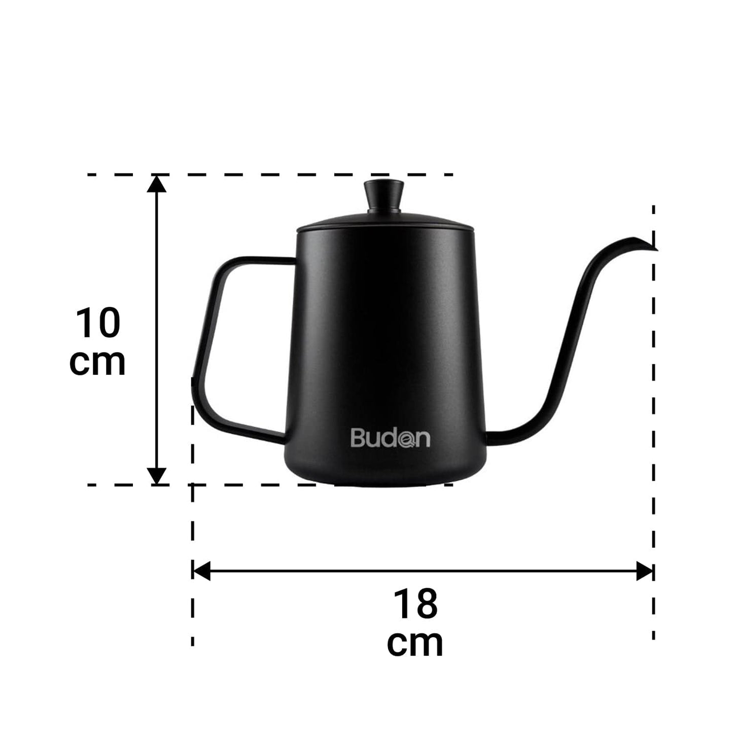 Budan Budan Stainless Steel Pour Over Coffee & Tea Kettle, Gooseneck Spout, Easy to Handle