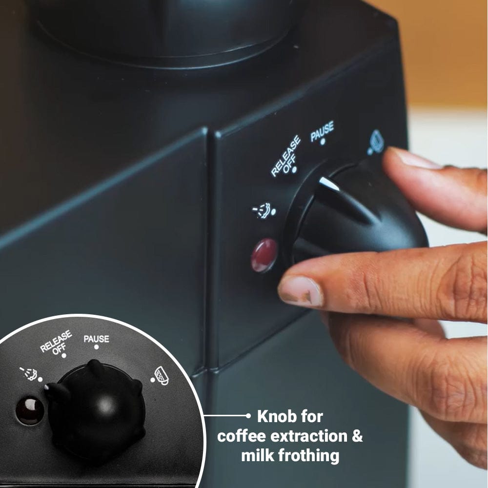 Coffee maker outlet that froths milk