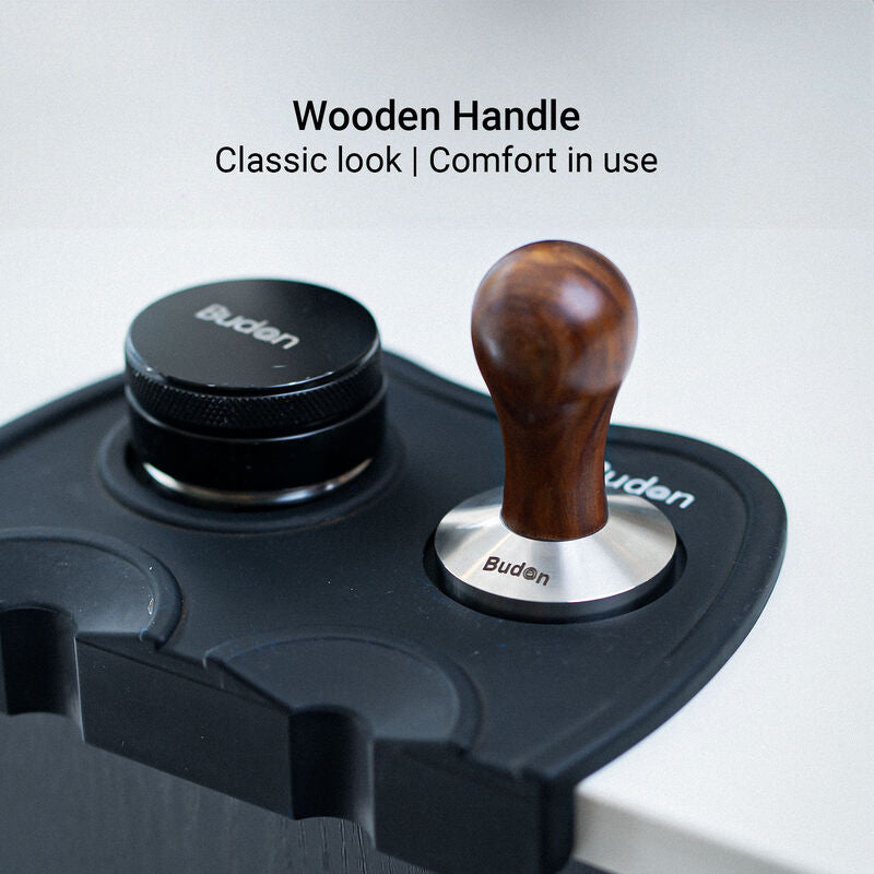 Budan 58mm Coffee Tamper - Wooden Handle Barista Tools