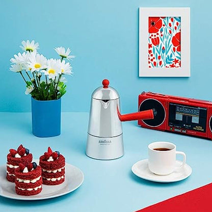 Lavazza Accessories Lavazza Carmencita POP RED, Espresso Coffee Maker 3 Cups (MOKA POT)