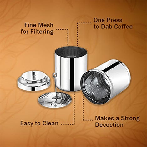 Budan Budan Coffee Filter for Home, Filter Coffee Maker Steel Coffee Filter for Home Stainless Steel Coffee Filter Steel Indian Coffee Filter South Indian