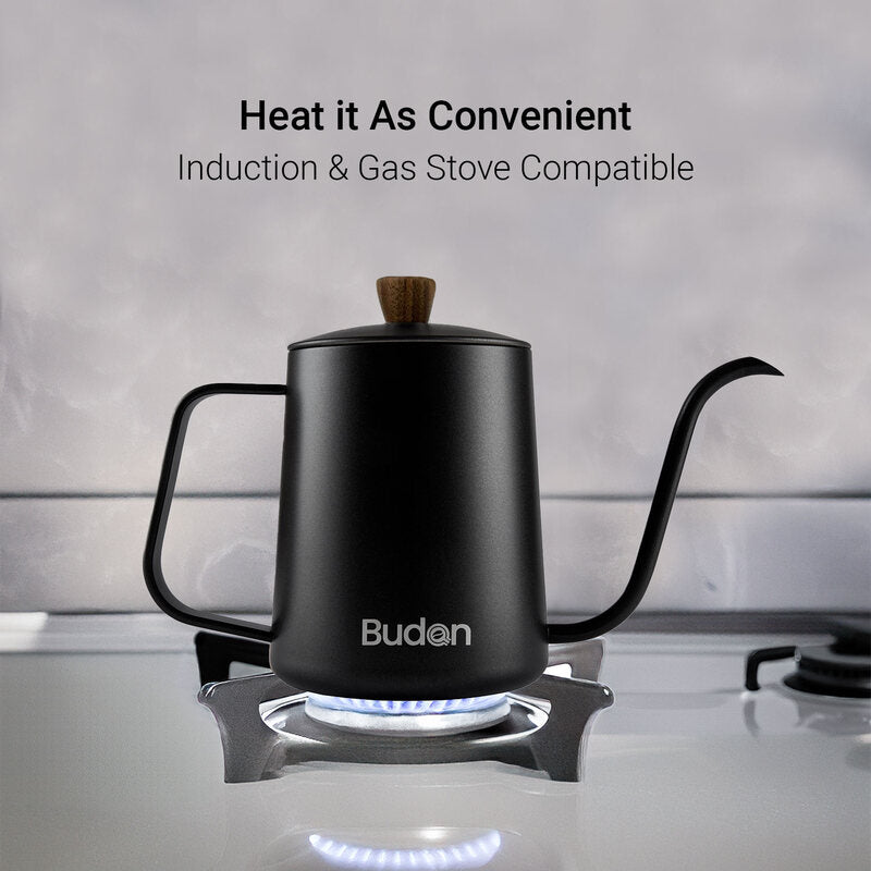 Budan Stainless Steel Pour Over Coffee & Tea Kettle Stovetop Kettles