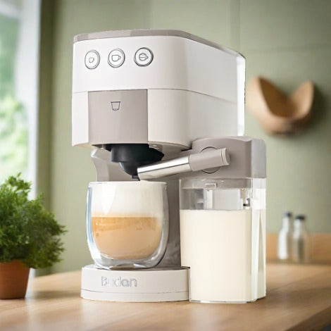 Budan Home Coffee Machines Grey Budan One Touch Coffee Machine - Pod/Coffee Capsules + Ground Coffee On Pre-Order