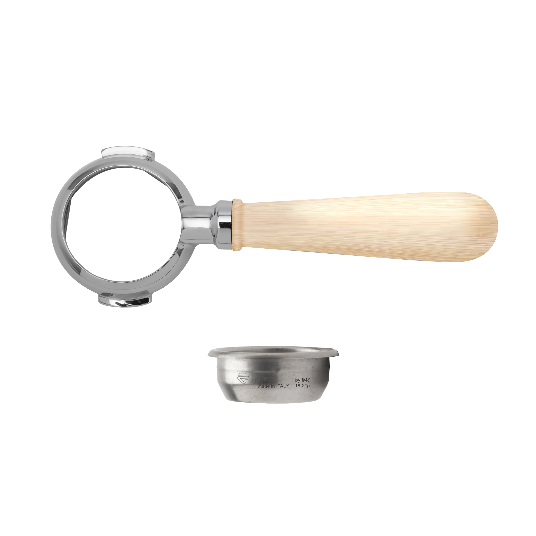 Bottomless Filter holder, Maple wooden handle
