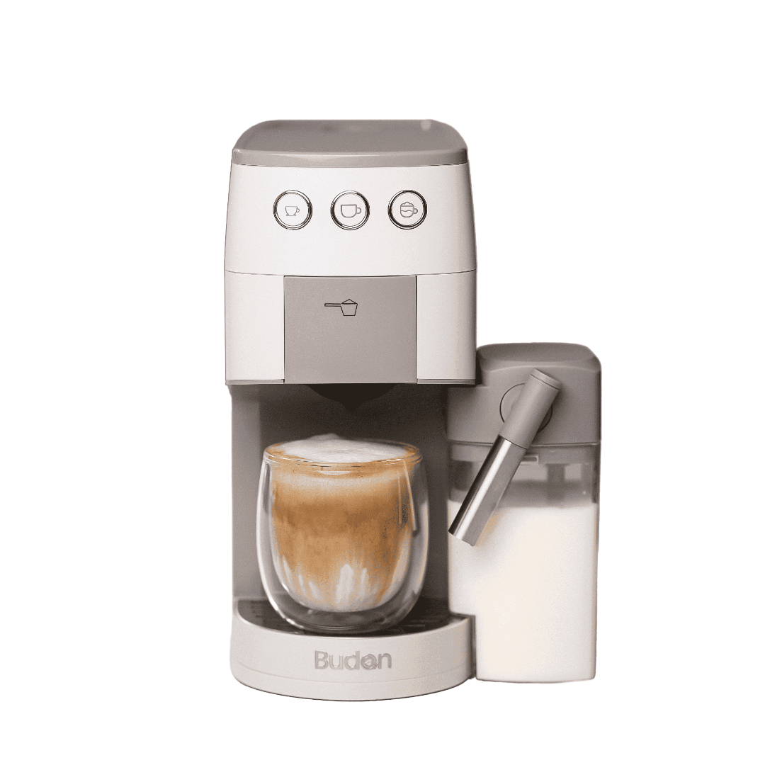 Budan One Touch Coffee Machine - Pod/Coffee Home Grey