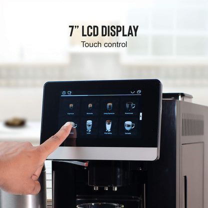 Budan Home Coffee Machines Budan Infinity Bean To Cup Coffee Machine with 7" Display, 19+ Customizable Beverages, 15 Bar Pressure