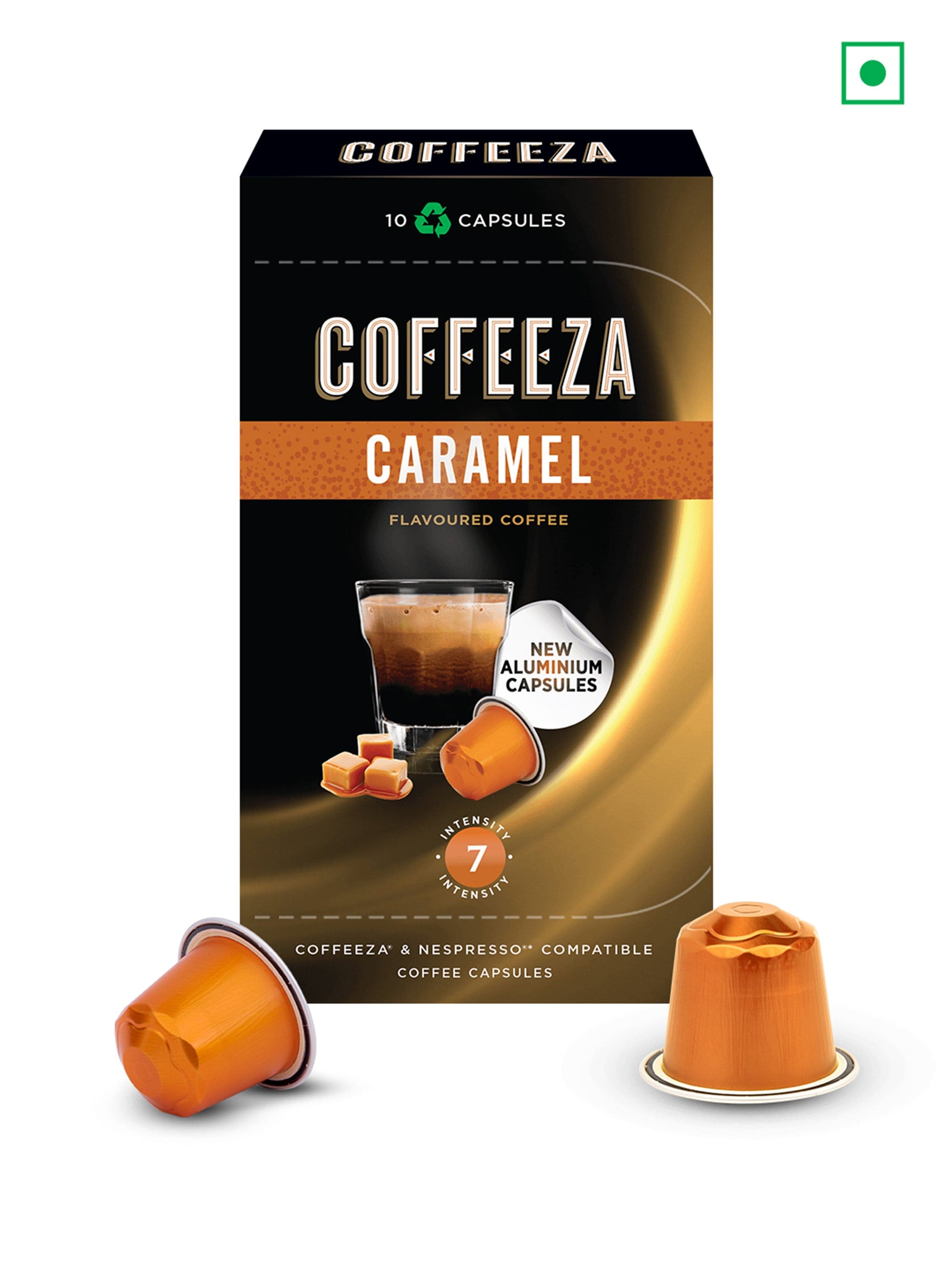 Coffeeza Coffee capsules COFFEEZA Flavoured Variety Pack Hazelnut, Vanilla, Caramel Aluminium Coffee Capsules (30 Pods)