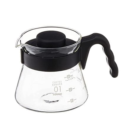 Hario HARIO V60 Glass Coffee Server, 450ml, Black (VCS-01B)