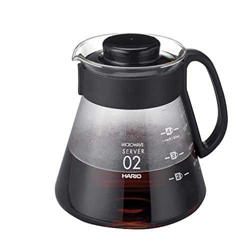 Hario HARIO V60 Glass Coffee Server, 600ml, Black (XVD-60B)