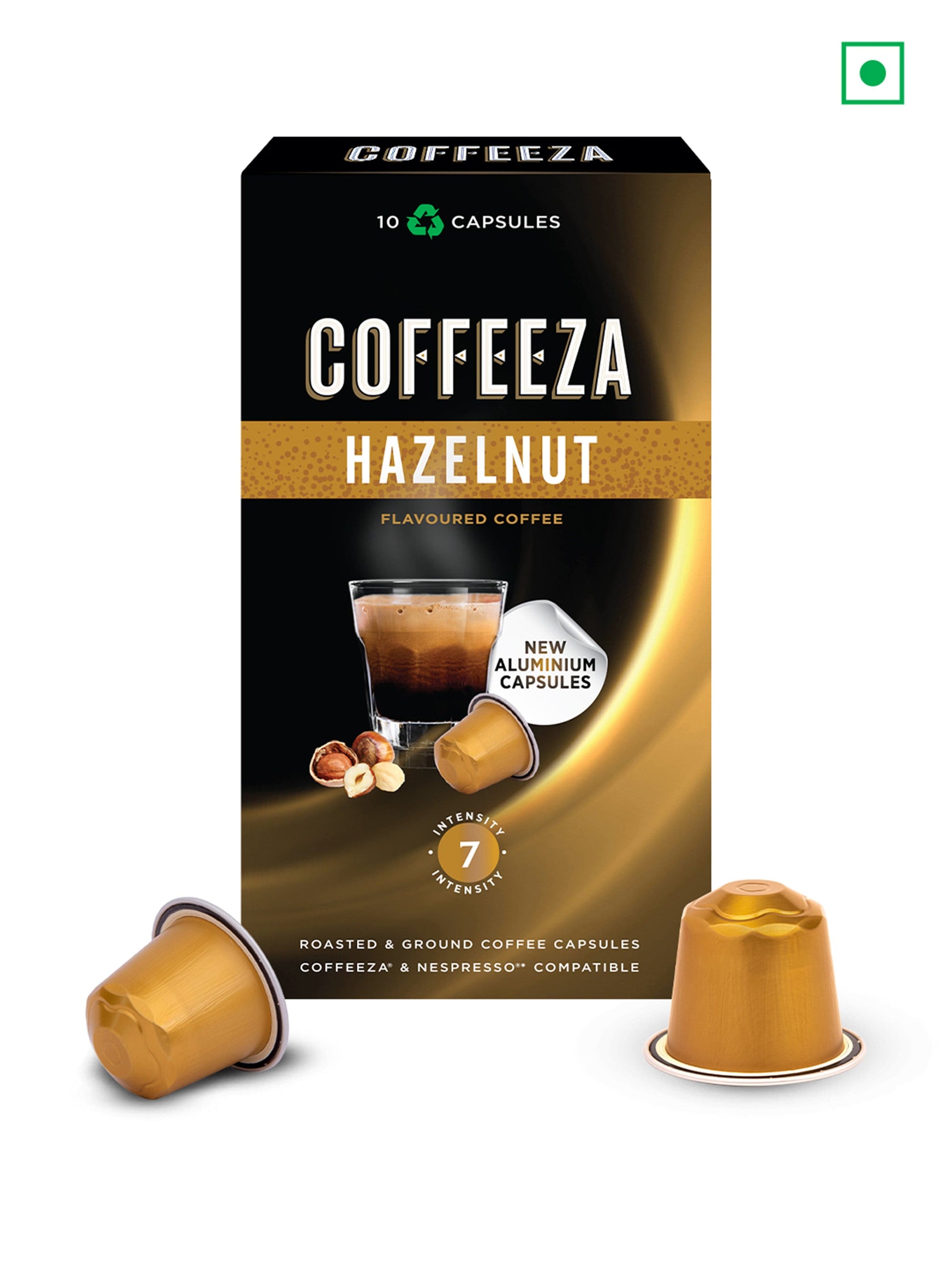 Coffeeza Coffee capsules COFFEEZA Flavoured Variety Pack Hazelnut, Vanilla, Caramel Aluminium Coffee Capsules (30 Pods)