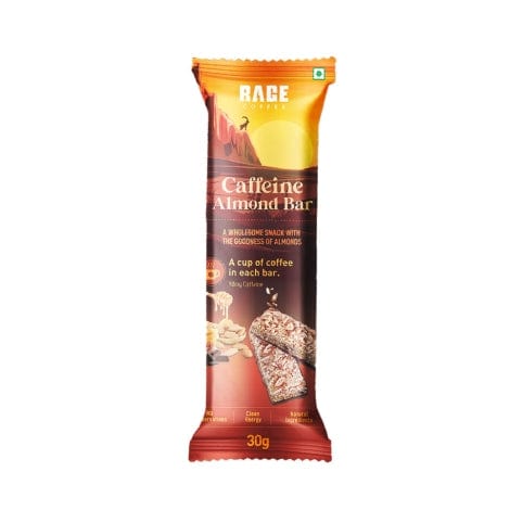 Rage Coffee Almond bar 150gms Rage Coffee Caffeine Almond Bars 150g, Pack of 5 (30g each) | Healthy Rage®️ Snacks with goodness of Almonds | Gluten Free, No Preservatives, Only Natural Ingredients