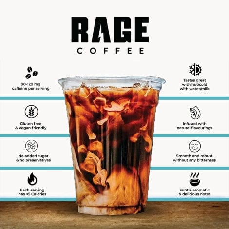 Rage Coffee Instant coffee Rage Coffee Flavoured Instant Coffee |100% Pure Coffee | Premium, Bold & Smooth 50 GMs
