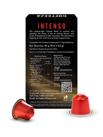 Coffeeza Coffee capsules COFFEEZA Coffee Capsules Intenso & Classico Variety Pack (20 Pods, Compatible with Nespresso Machines)
