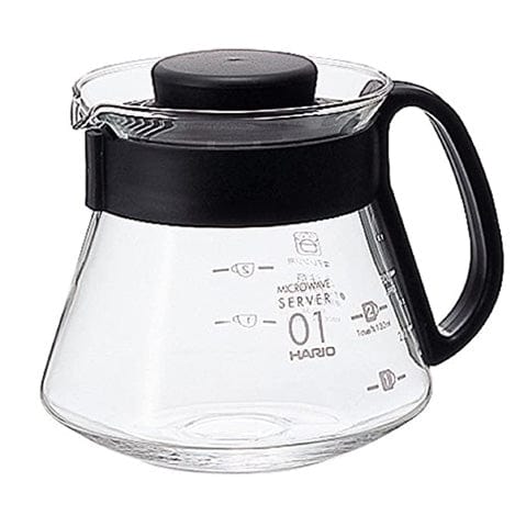 Hario HARIO V60 Glass Coffee Server, 350ml, Black (XVD-36B)