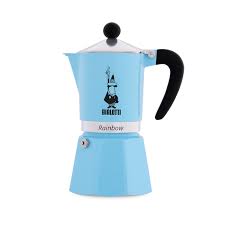 Bialetti Manual Brewing Light Blue Bialetti Rainbow 3 Cups- Perfect Gift for Coffee Lovers