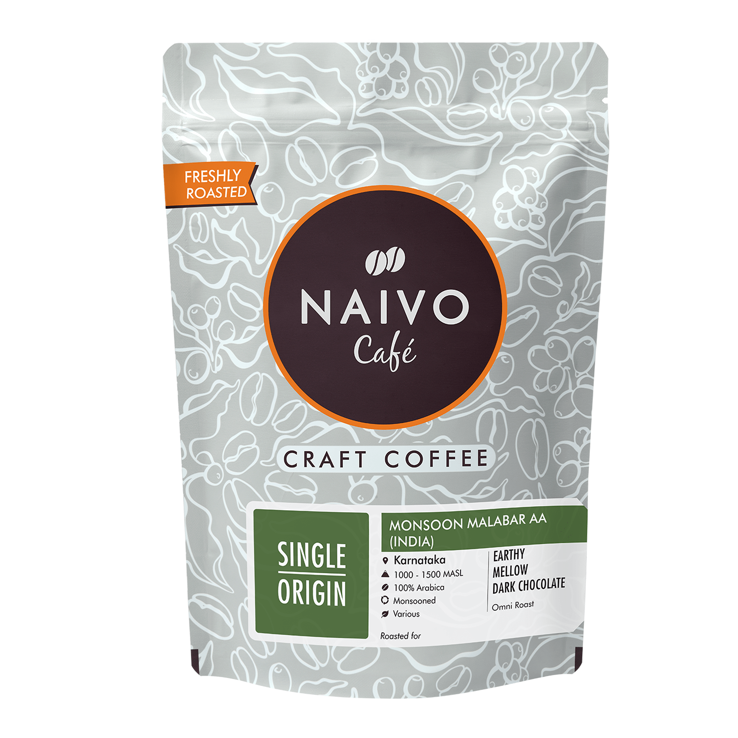 Naivo Ground And Whole Coffee Naivo Monsoon Malabar AA  | Omni Roast