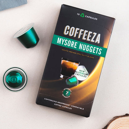 Coffeeza Mysore Nuggets Aluminium Coffee Capsules Nespresso Compatible