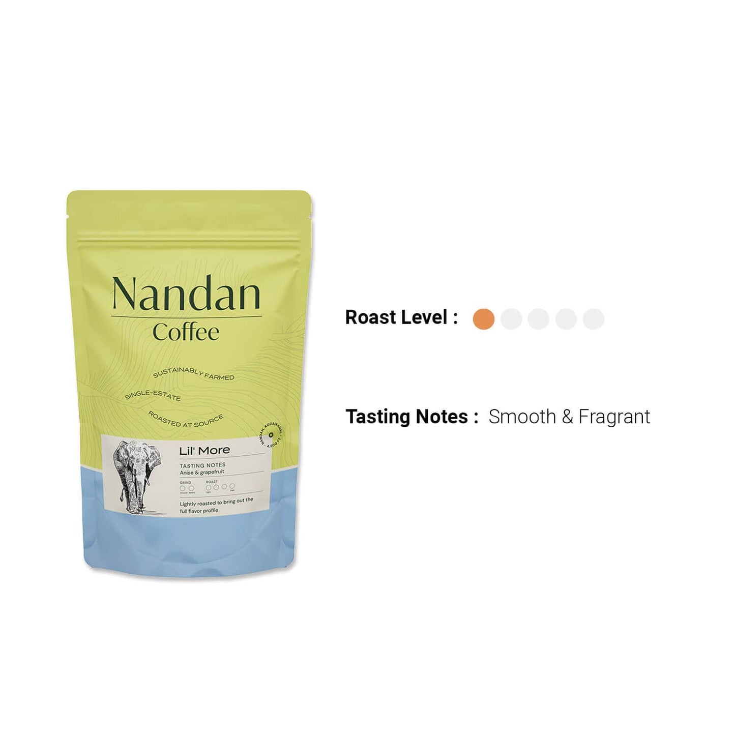 Nandan Coffee Ground And Whole Coffee Beans Nandan L'lmore Light Roast