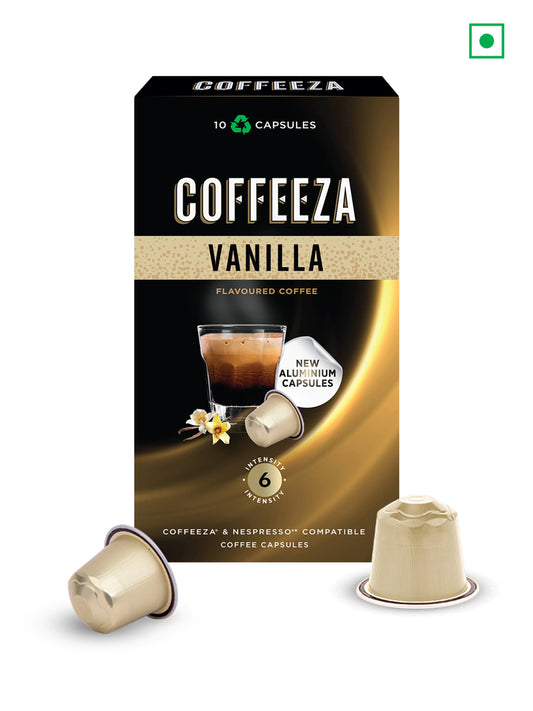Coffeeza Coffee capsules COFFEEZA Coffee Capsules Vanilla & Caramel Variety Pack (20 Pods, Compatible with Nespresso Machines)