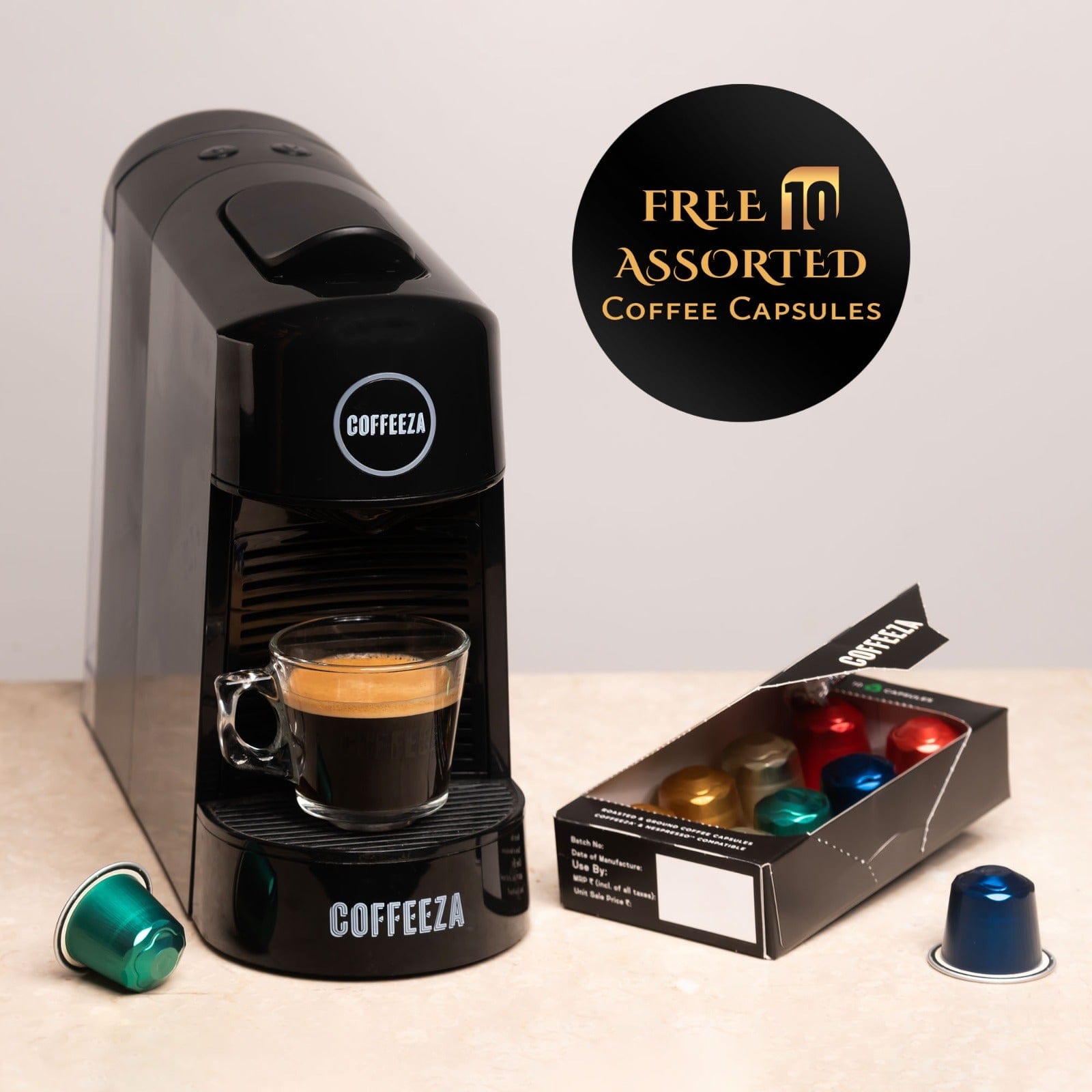 Coffeeza Coffeeza Finero Next Coffee Machine and 14 Free Capsules Included