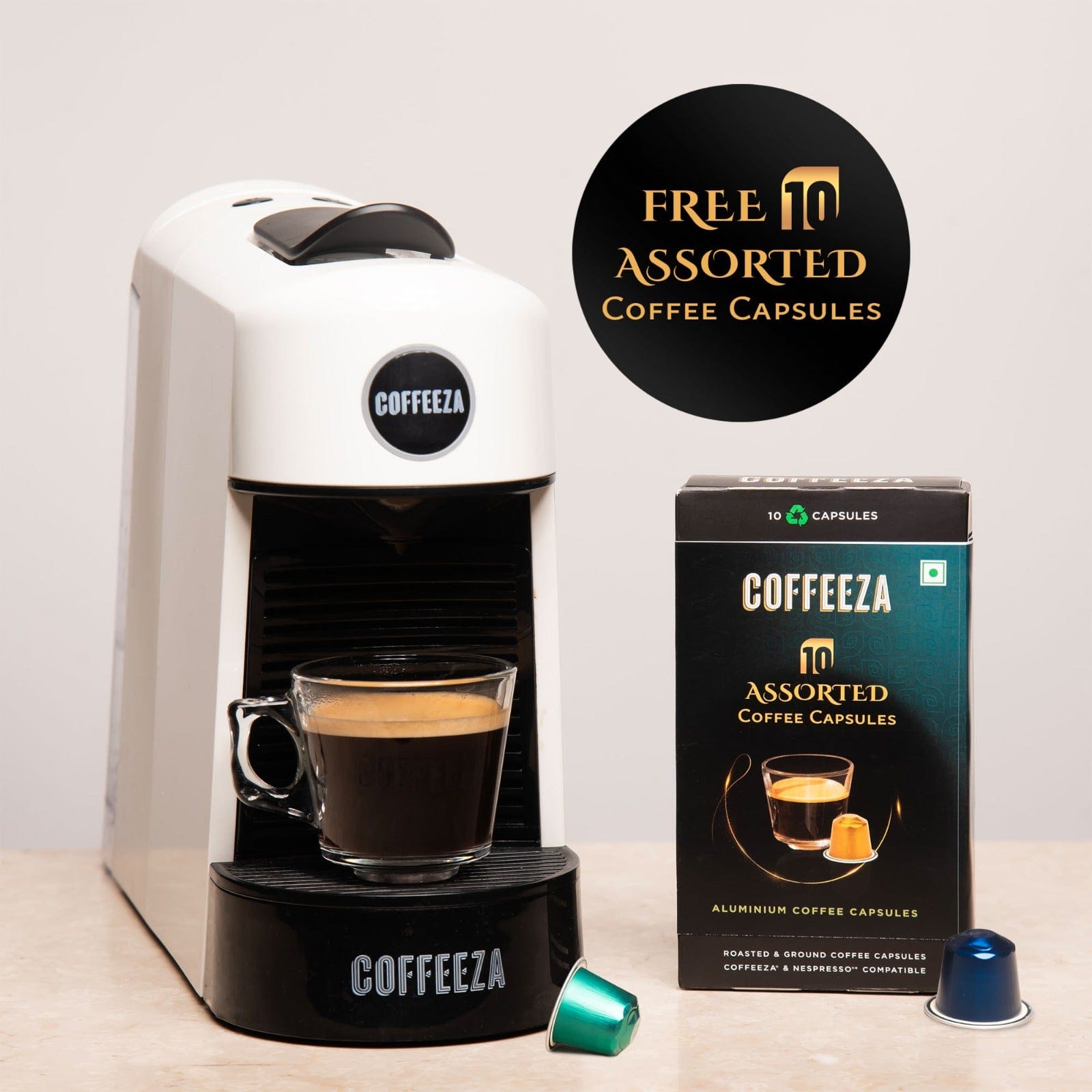 Coffeeza Coffeeza Finero Next Coffee Machine and 14 Free Capsules Included