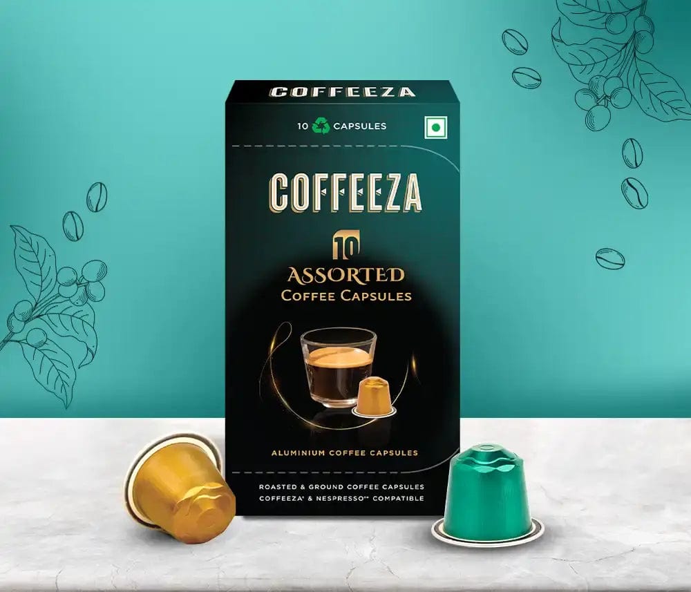 Assorted Box of 10 Coffee Capsules � Classico, Intenso, Cremoso, Forte, and Mysore Nuggets | Coffeeza - Something's Brewing