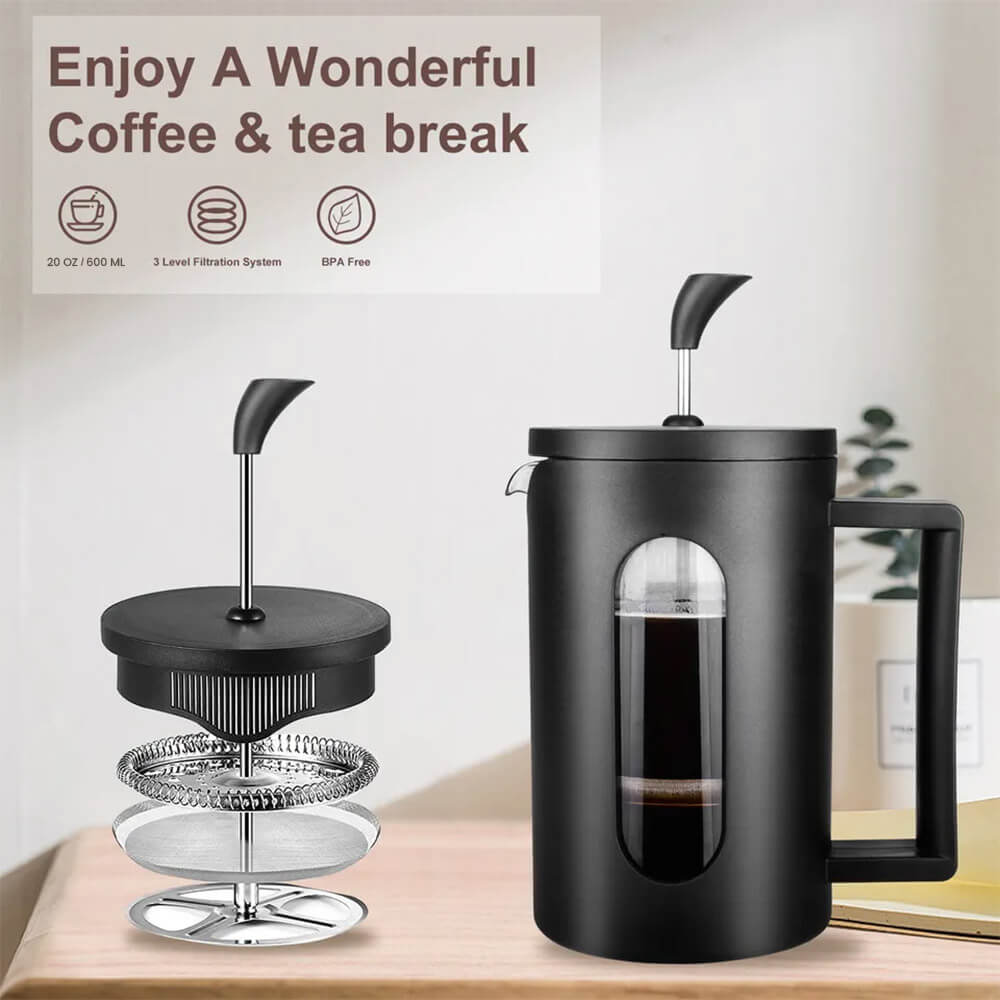 Budan Black French Press | 600ml - Something's Brewing