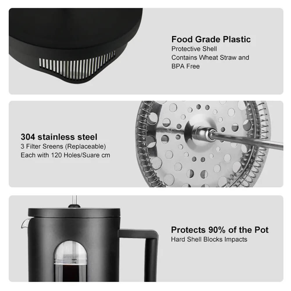 Budan Black French Press | 600ml - Something's Brewing