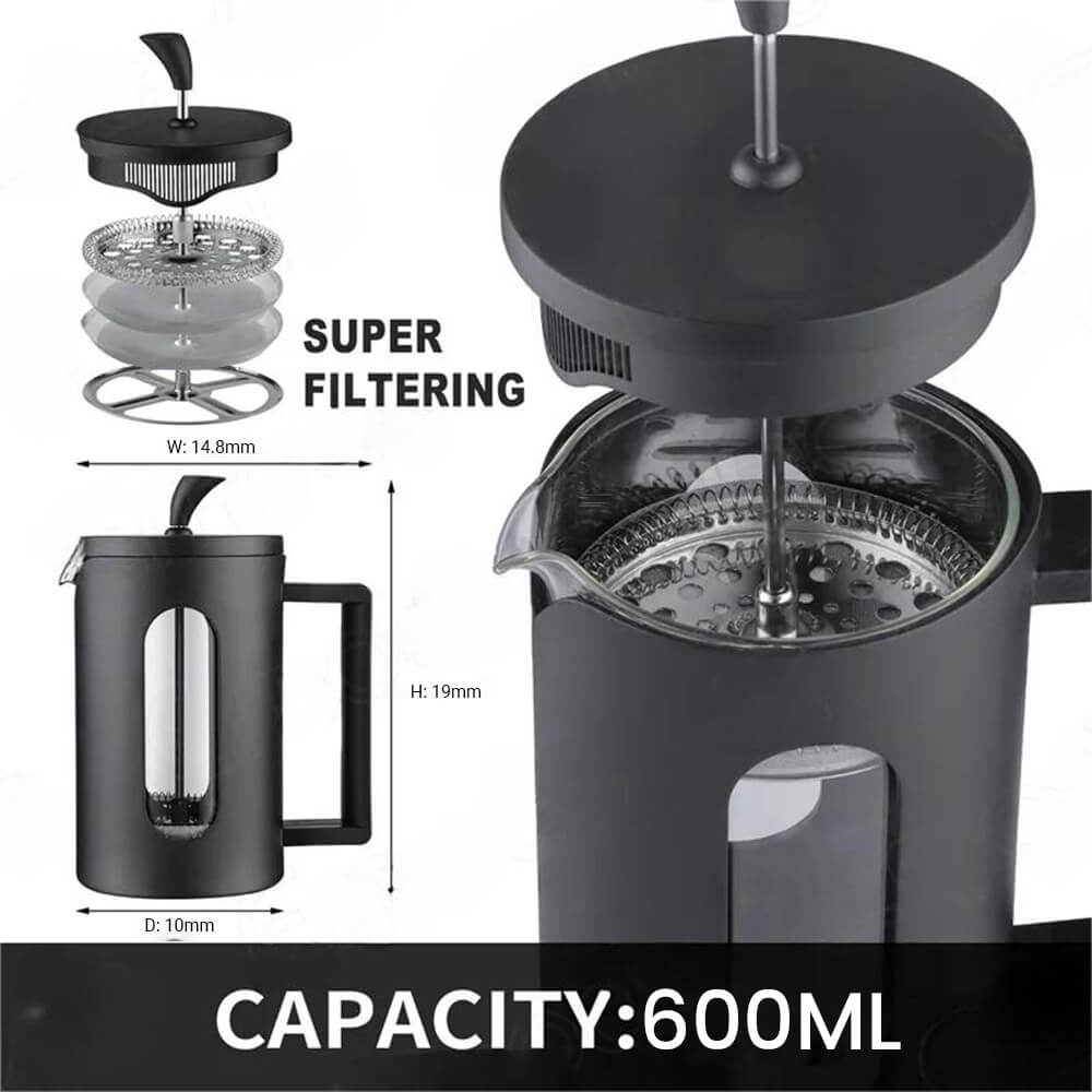 Budan Black French Press | 600ml - Something's Brewing