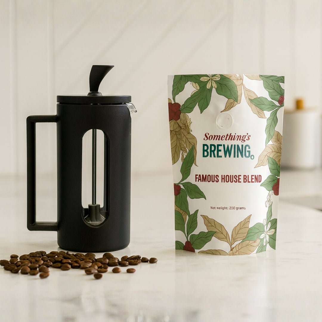 Budan French Press 350 ml + 50gm SB House Blend - Something's Brewing